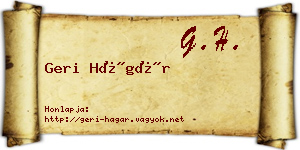 Geri Hágár névjegykártya